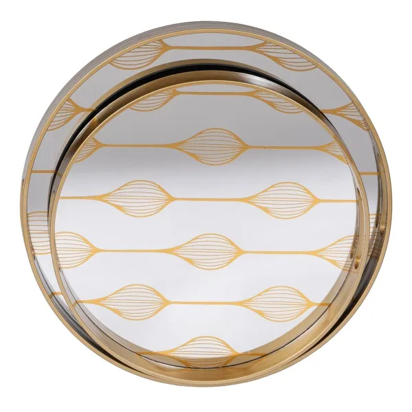 Užkandžių dėklas Auksinis PVC Stiklas 42 x 42 x 4,2 cm (2 vnt.)