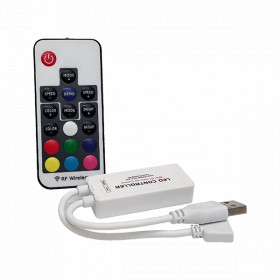 RF MINI RGB USB LED CONTROLLER WITH REMOTE FOR LED STRIP 5V