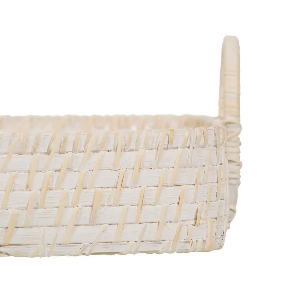 Tarjotin Valkoinen Bambu Rottinki 45 x 34 x 13 cm (2 osaa)