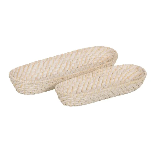 Padėklas Balta Bambukas Rotangas 44 x 17 x 7 cm (2 vnt.)