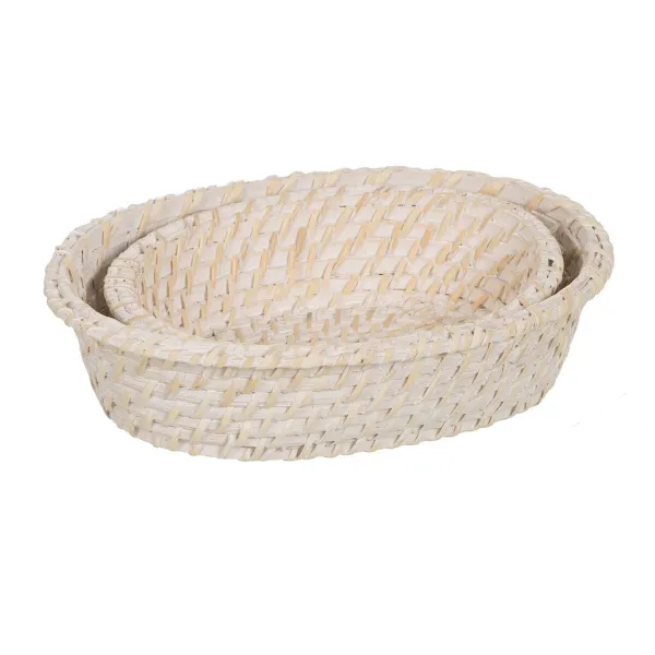Padėklas Balta Bambukas Rotangas 29 x 22 x 7 cm (2 vnt.)