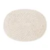 Table Mat White Bamboo Rattan 40 x 30 x 0,5 cm