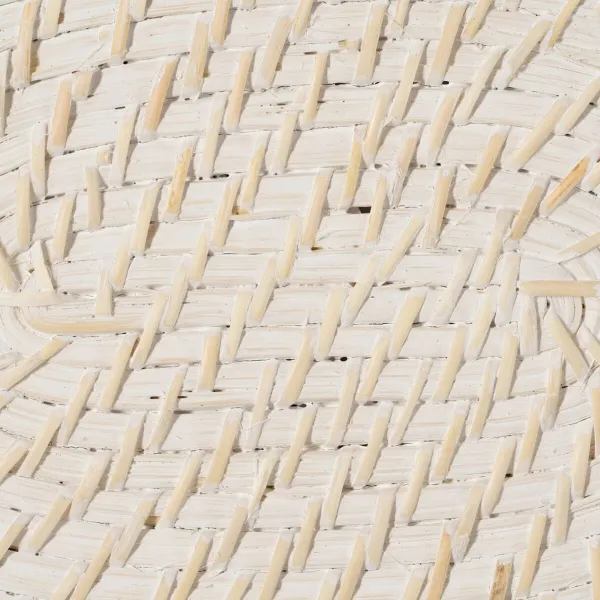 Table Mat White Bamboo Rattan 40 x 30 x 0,5 cm