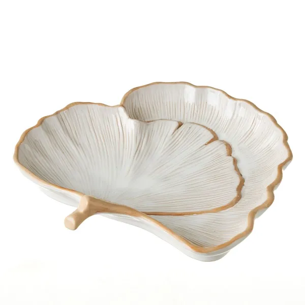 Bļoda GINKGO Balts Dabisks Porcelāns 25,2 x 26 x 5,5 cm