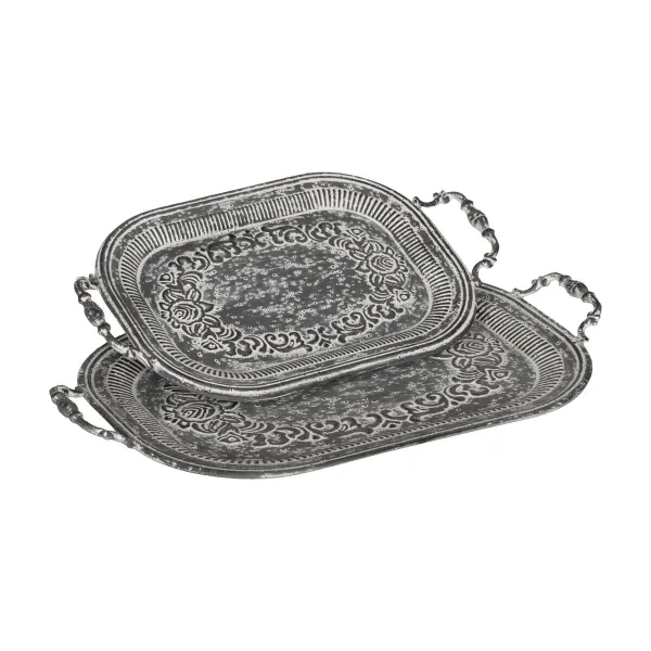 Paplāšu Komplekts Pelēks Dzelzs 49,5 x 31 x 5,5 cm (2 gb.)