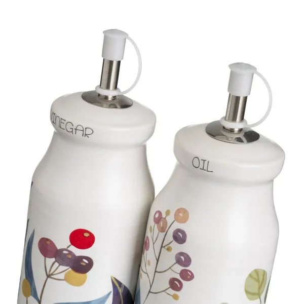 Öljy- ja viinietikkasetti BERRIES Valkoinen Punainen Vihreä Puu Kivitavara 210 ml 21 x 8,5 x 18 cm 4 Kappaletta