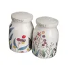 Oil and Vinegar Set BERRIES White Red Green Wood Stoneware 210 ml 21 x 8,5 x 18 cm 4 Pieces