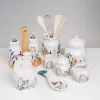 Pienpuodis ir cukrinė BERRIES Balta Raudona Žalia Keramikos dirbinys 250 ml 18,5 x 9 x 10 cm