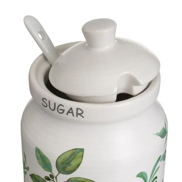 Pienpuodis ir cukrinė GREENS Balta Žalia Keramikos dirbinys 250 ml 18,5 x 9 x 10 cm