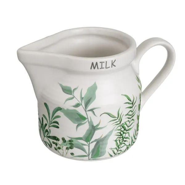 Pienpuodis ir cukrinė GREENS Balta Žalia Keramikos dirbinys 250 ml 18,5 x 9 x 10 cm
