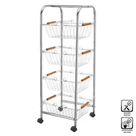 Vegetable trolley Silver Iron 28 x 26 x 78 cm