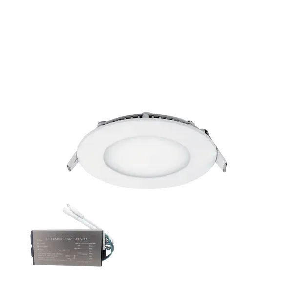 STELLAR LED PANEL ROUND RECESSED MOUNT 6W 4000K+ EMERGENCY KIT