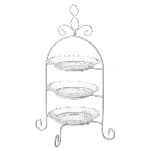 Fruit Bowl White Transparent Crystal 21 x 21 x 32 cm