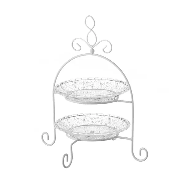 Augļu Bļoda Balts Caurspīdīgs Stikls 25 x 25 x 29 cm