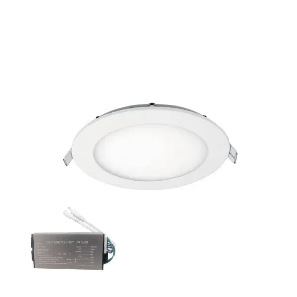 STELLAR LED PANEL ROUND RECESSED MOUNT 12W 6500K+ EMERGENCY KIT