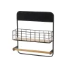 Kitchen Paper Holder Black Natural Iron 34 x 11 x 39 cm