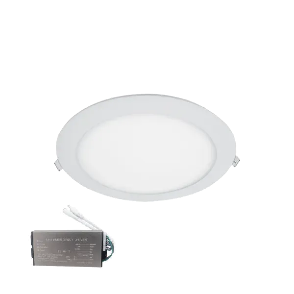 STELLAR LED PANEL ROUND RECESSED MOUNT 24W 2700K+ EMERGENCY KIT