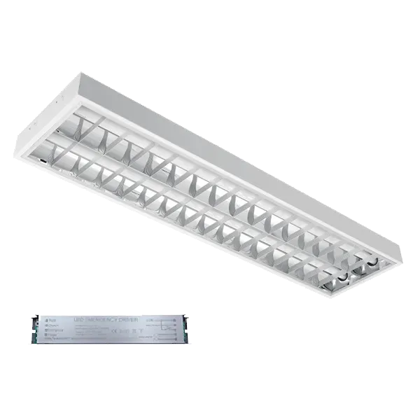 LENA-V WITH LED (1200MM) 2X18W 6400K RECESSED MOUNTING 1195X295mm WITH BLOCK