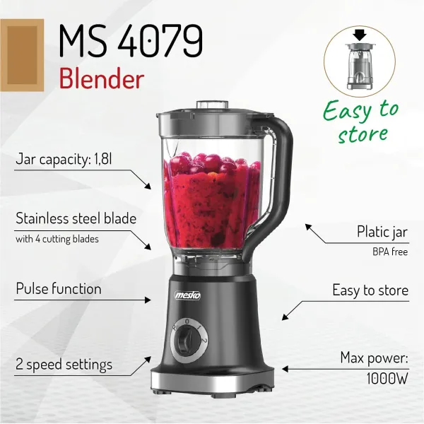 Blenderis-Krūze Adler Melns 1000 W