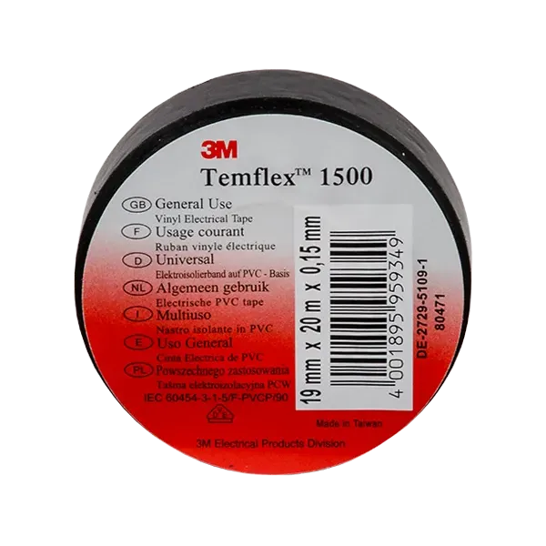 TEMFLEX 1500 ELECTRICAL TAPE 20M/19MM BLACK