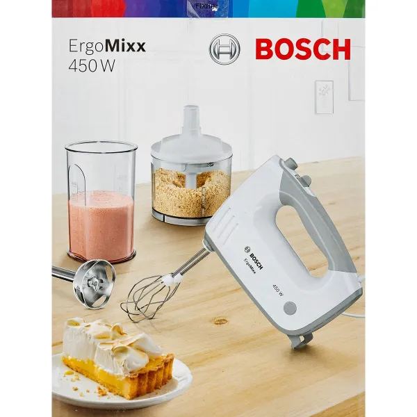Multifunction Hand Blender with Accessories BOSCH MFQ36480 White Grey 450 W