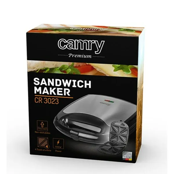 Sumuštinių keptuvė Camry CR 3023 Juoda Pilka Sidabras 1100 W 1500 W