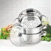 Steamer with Pan Feel Maestro MR-2900-18 Steel Glass Stainless steel 2 L