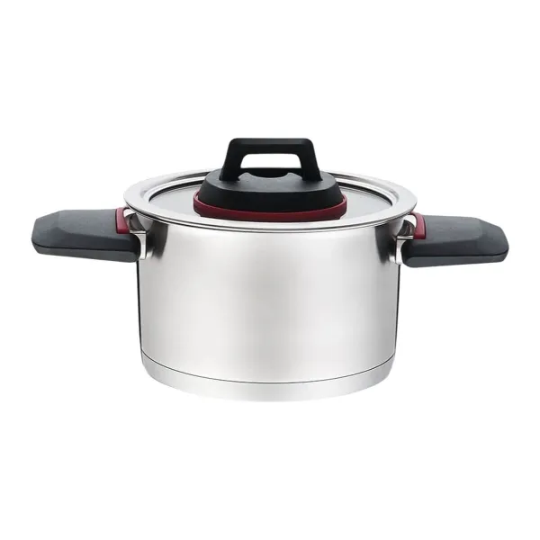 Кастрюля с крышкой Feel Maestro MR-3530-22 Черно-красный Сталь Нержавеющая сталь Пластик Ø 22 cm 4,2 L