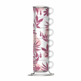 Набор из 6 кофейных чашек Bialetti 29596 Белый Розовый Фарфор 90 ml (6 штук)