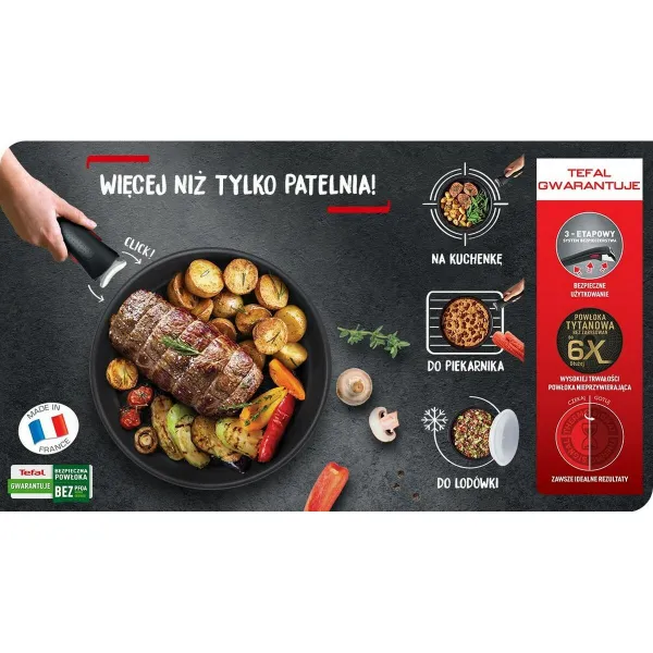 Pan Tefal L7637732 Black Aluminium