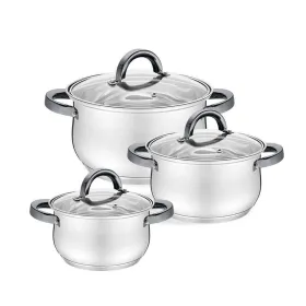 Puodai su dangteliu Feel Maestro MR-3522-6M-BLACK Sidabras Plienas Nerūdijantis plienas Ø 18 cm Ø 20 cm Ø 16 cm 2,5 L 1,8 L 3,5 