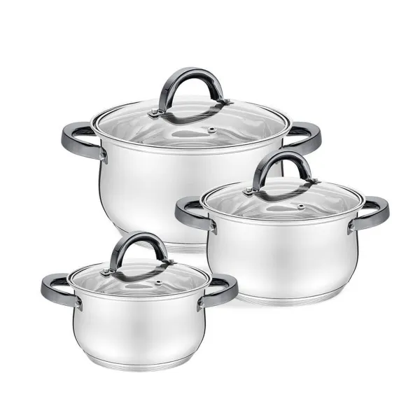 Puodai su dangteliu Feel Maestro MR-3522-6M-BLACK Sidabras Plienas Nerūdijantis plienas Ø 18 cm Ø 20 cm Ø 16 cm 2,5 L 1,8 L 3,5 