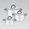 Casserole with Lid Feel Maestro MR-3522-6M-BLACK Silver Steel Stainless steel Ø 18 cm Ø 20 cm Ø 16 cm 2,5 L 1,8 L 3,5 L (6 Piece