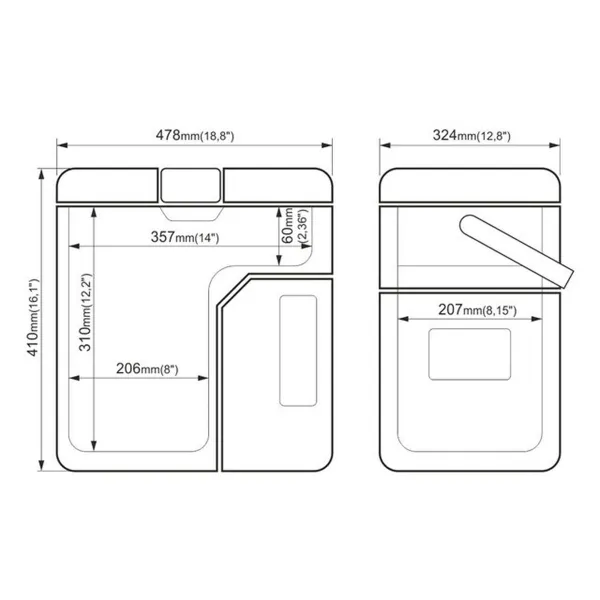 Mini Fridge Yolco ET18 Green 45 W 17 L