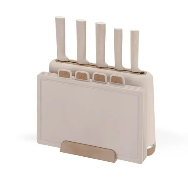 Set of Kitchen Knives and Stand Feel Maestro MR-1412-BEIGE