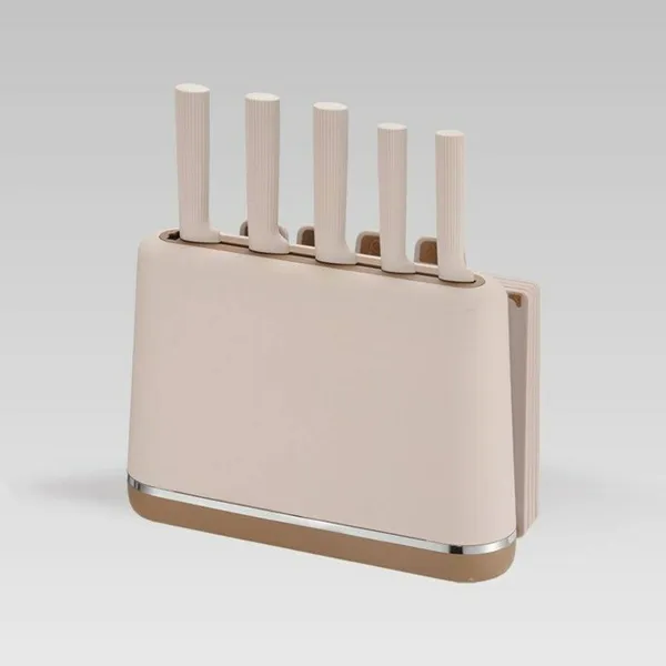 Virtuvinių peilių ir stovo komplektas Feel Maestro MR-1412-BEIGE