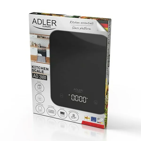 kitchen scale Adler AD 3181b Black 5 kg