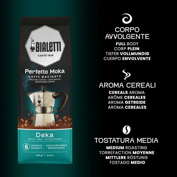 Kahvijauhe Bialetti Perfetto Moka Decaf 250 g