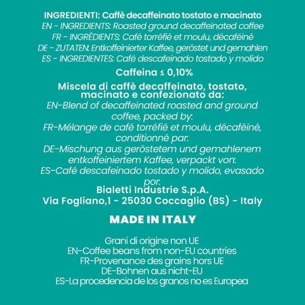 Maltā kafija Bialetti Perfetto Moka Decaf 250 g