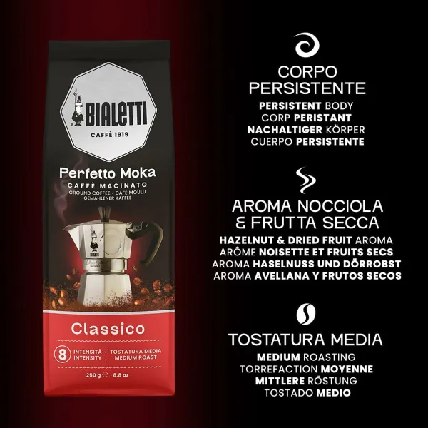 Ground coffee Bialetti Perfetto Moka Classic 250 g (2 Units)