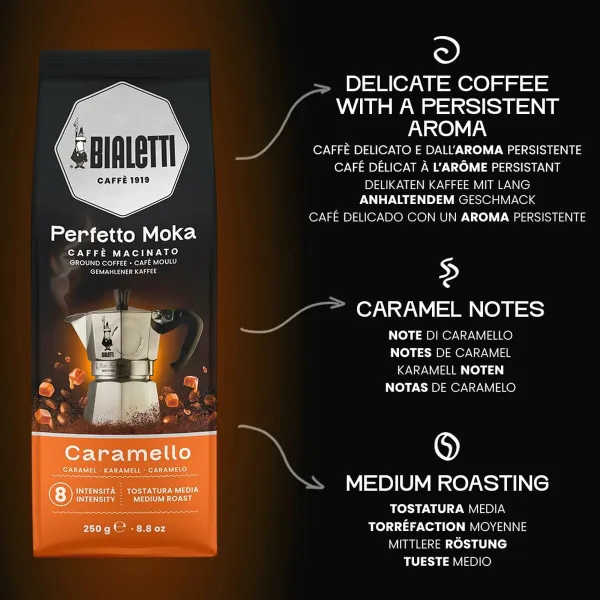 Молотый кофе Bialetti Perfetto Moka Carmello 250 g