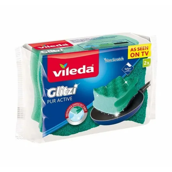 Valiklis Vileda Glitzi Pur Active Žalia Poliuretanas 60 x 4 x 90 cm (2 vnt.)