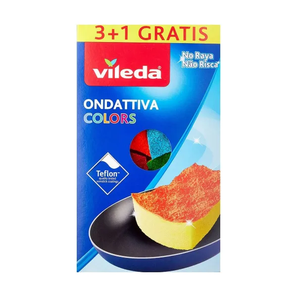 Pesusieni Vileda 169492 Keltainen Sininen Vihreä Oranssi Pinkki Polyuretaani (4 Kappaletta) (1 osaa)