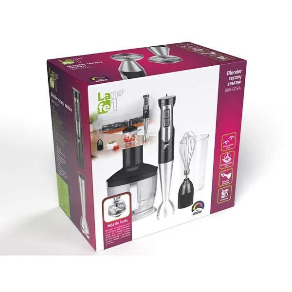 Blenderis-Krūze Lafe BRK-003A Melns Sudrabains 800 W 600 ml 0,5 L