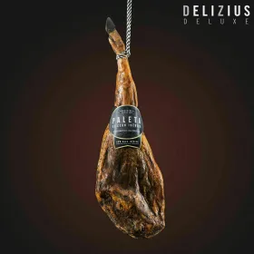 Iberijos grūdais maitinto kumpio mentės ir kumpio laikiklio rinkinys Delizius Deluxe