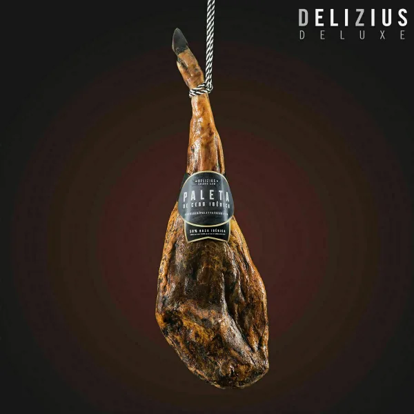Вяленое плечо Иберико и держатель для нарезки Delizius Deluxe
