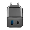 Cellularline Multipower Micro GaN - USB-C & USB-A Power Delivery 30W mains charger (black)
