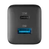 Cellularline Multipower Micro GaN - USB-C & USB-A Power Delivery 30W mains charger (black)