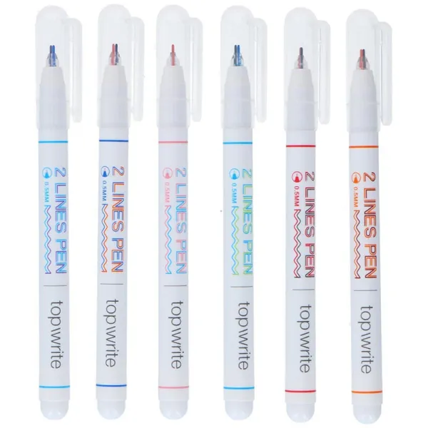 Topwrite - Double line ballpoint pen set 6 elements