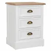 Nightstand Alexandra House Living White Brown 35 x 60 x 45 cm